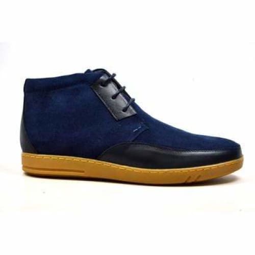 British Walkers Birmingham Bally Style Men's Navy Blue Suede High Tops Shoes by British Walkers – Don't Panic Shoes