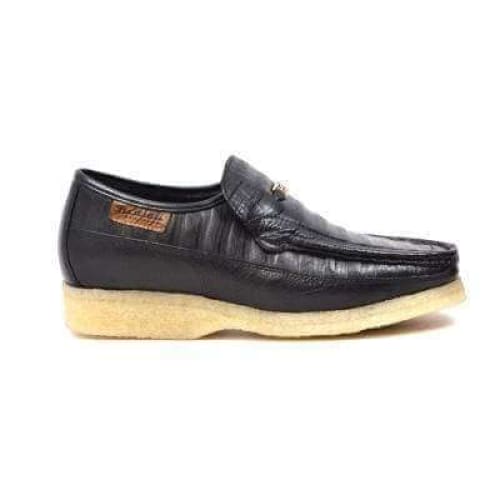 British Walkers Brick Men's Black Leather Crepe Sole Slip On Shoes Shoes by British Walkers – Don't Panic Shoes