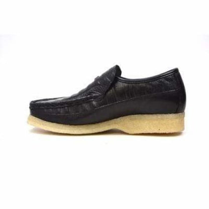 British Walkers Brick Men's Black Leather Crepe Sole Slip On Shoes Shoes by British Walkers – Don't Panic Shoes