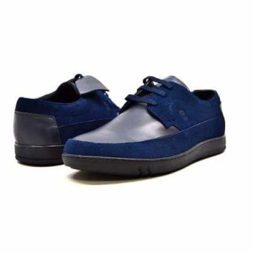 British Walkers Bristol Bally Style Navy Blue Men's Leather And Suede Shoes by British Walkers – Don't Panic Shoes