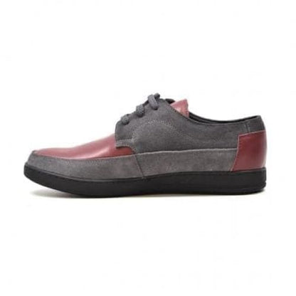 British Walkers Bristols Bally Style Burgundy And Gray Leather And Suede Low Top Sneakers Shoes by British Walkers – Don't Panic Shoes