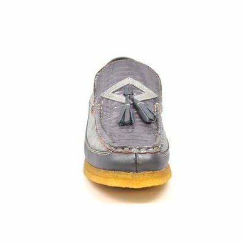 British Walkers Brooklyn 2 Men's Gray Premium Snake Leather Crepe Sole Shoes Shoes by British Walkers – Don't Panic Shoes