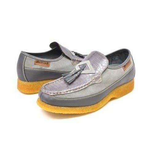 British Walkers Brooklyn 2 Men's Gray Premium Snake Leather Crepe Sole Shoes Shoes by British Walkers – Don't Panic Shoes