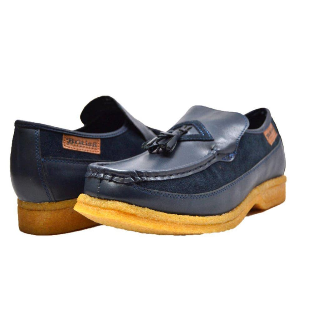 British Walkers Brooklyn I Men's Leather And Suede Crepe Sole Slip On Shoes by British Walkers – Don't Panic Shoes