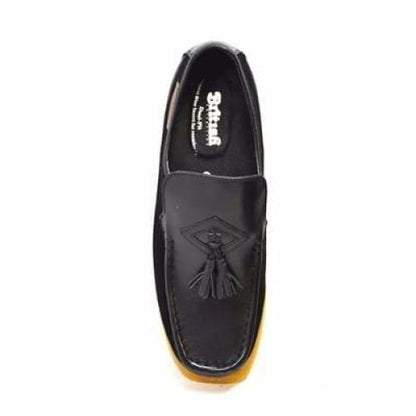 British Walkers Brooklyn Men's Black Leather And Suede Crepe Sole Slip On Shoes by British Walkers – Don't Panic Shoes
