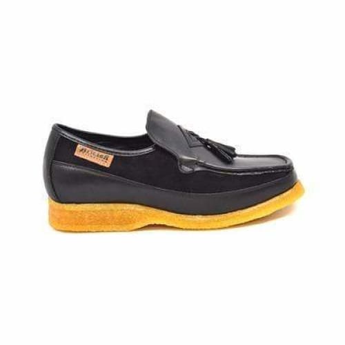 British Walkers Brooklyn Men's Black Leather And Suede Crepe Sole Slip On Shoes by British Walkers – Don't Panic Shoes