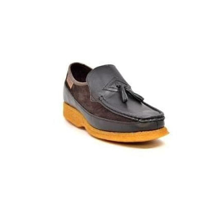 British Walkers Brooklyn Men's Brown Leather And Suede Crepe Sole Slip On Shoes by British Walkers – Don't Panic Shoes