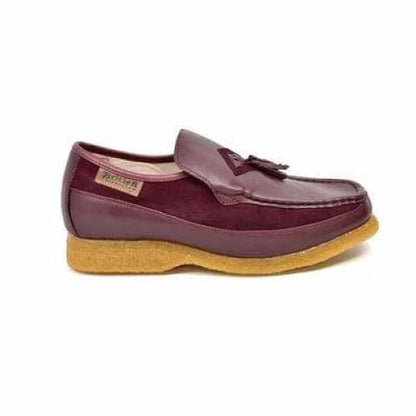 British Walkers Brooklyn Men's Burgundy Leather And Suede Crepe Sole Slip On Shoes by British Walkers – Don't Panic Shoes