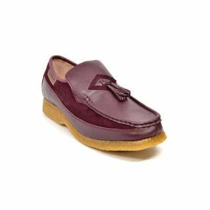 British Walkers Brooklyn Men's Burgundy Leather And Suede Crepe Sole Slip On Shoes by British Walkers – Don't Panic Shoes