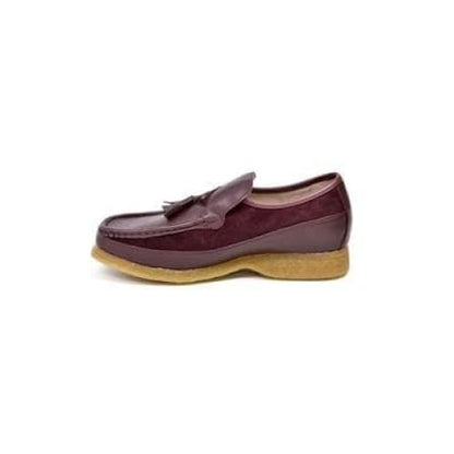 British Walkers Brooklyn Men's Burgundy Leather And Suede Crepe Sole Slip On Shoes by British Walkers – Don't Panic Shoes