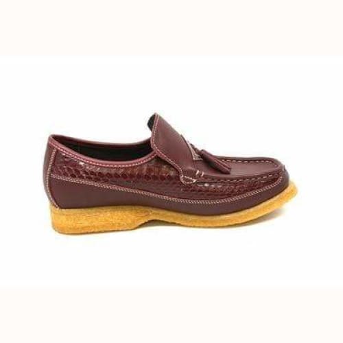 British Walkers Brooklyn Men's Burgundy Snake Skin Leather Crepe Sole Shoes Shoes by British Walkers – Don't Panic Shoes