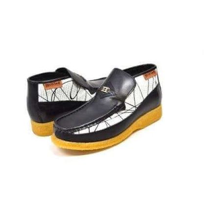 British Walkers Bwb Men's Black And White Design Handmade Leather Limited Edition Slip On Ankle Boots by British Walkers – Don't Panic Shoes