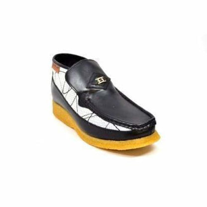 British Walkers Bwb Men's Black And White Design Handmade Leather Limited Edition Slip On Ankle Boots by British Walkers – Don't Panic Shoes
