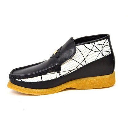 British Walkers Bwb Men's Black And White Design Leather Slip On Shoes Ankle Boots by British Walkers – Don't Panic Shoes