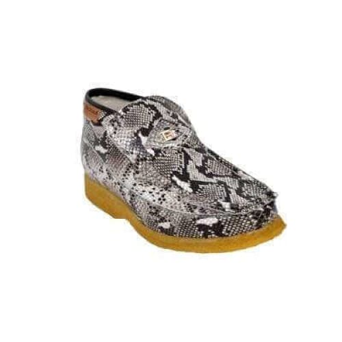 BritiSh Walkers Bwb Men’s Black Snakeskin Leather Slip - On Chukka Boots – Handcrafted Exotic Texture With Premium Crepe - Sole Luxury Ankle Boots by British Walkers – Don't Panic Shoes