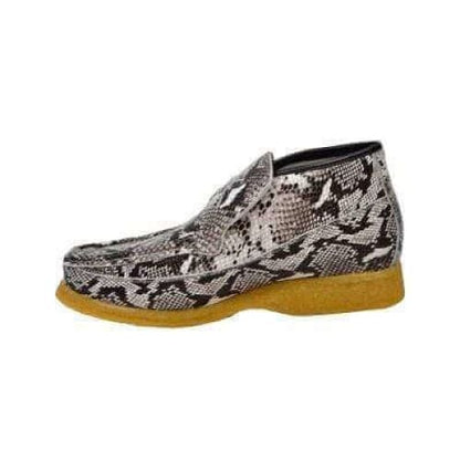 BritiSh Walkers Bwb Men’s Black Snakeskin Leather Slip - On Chukka Boots – Handcrafted Exotic Texture With Premium Crepe - Sole Luxury Ankle Boots by British Walkers – Don't Panic Shoes