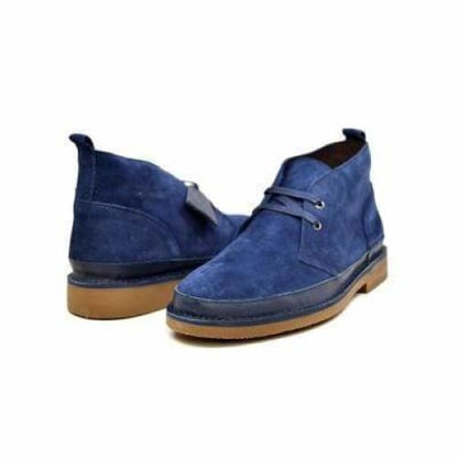 BritiSh WAlkers Cambridge Men’s Navy Blue Leather & Suede Chukka Boots – Handcrafted Elegance With a Bold Modern British Edge Shoes by British Walkers – Don't Panic Shoes