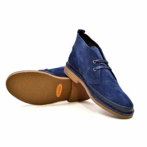 BritiSh WAlkers Cambridge Men’s Navy Blue Leather & Suede Chukka Boots – Handcrafted Elegance With a Bold Modern British Edge Shoes by British Walkers – Don't Panic Shoes