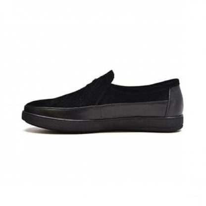 British Walkers Canterbury Men's Black Leather And Suede Slip On Shoes by British Walkers – Don't Panic Shoes