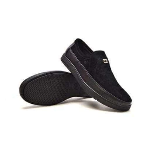British Walkers Canterbury Men's Black Leather And Suede Slip On Shoes by British Walkers – Don't Panic Shoes
