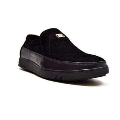British Walkers Canterbury Men's Black Leather And Suede Slip On Shoes by British Walkers – Don't Panic Shoes