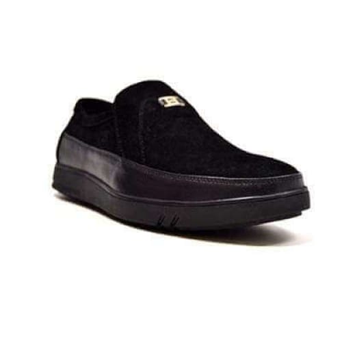 British Walkers Canterbury Men's Black Leather And Suede Slip On Shoes by British Walkers – Don't Panic Shoes