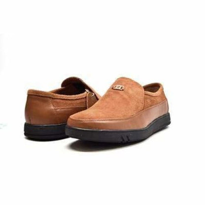 British Walkers Canterbury Men's Tan Leather And Suede Slip On Shoes by British Walkers – Don't Panic Shoes