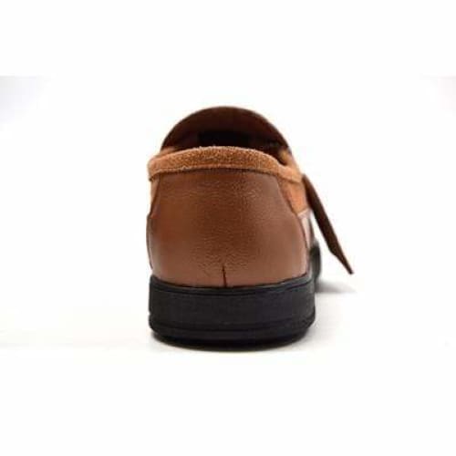 British Walkers Canterbury Men's Tan Leather And Suede Slip On Shoes by British Walkers – Don't Panic Shoes