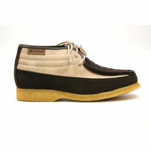 BritiSh Walkers Castle Men’s Beige & Brown Suede Three - Quarter Lace - Up Shoes – Handcrafted Dual - Tone Classic With Timeless British Style Shoes by British Walkers – Don't Panic Shoes