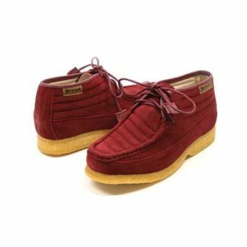 BritiSh Walkers Castle Men’s Burgundy Suede Three - Quarter Lace - Up Shoes – Handcrafted Heritage Classic With Crepe Sole Comfort Shoes by British Walkers – Don't Panic Shoes