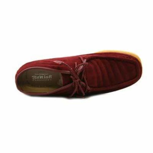 BritiSh Walkers Castle Men’s Burgundy Suede Three - Quarter Lace - Up Shoes – Handcrafted Heritage Classic With Crepe Sole Comfort Shoes by British Walkers – Don't Panic Shoes