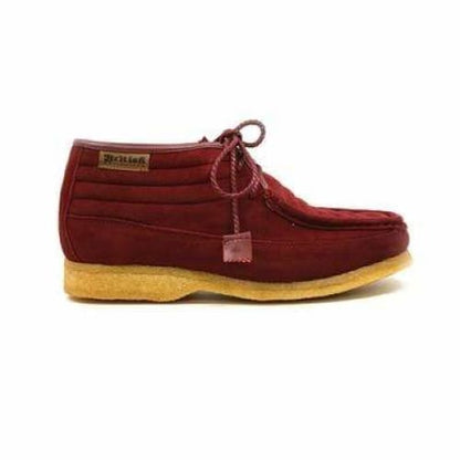 BritiSh Walkers Castle Men’s Burgundy Suede Three - Quarter Lace - Up Shoes – Handcrafted Heritage Classic With Crepe Sole Comfort Shoes by British Walkers – Don't Panic Shoes