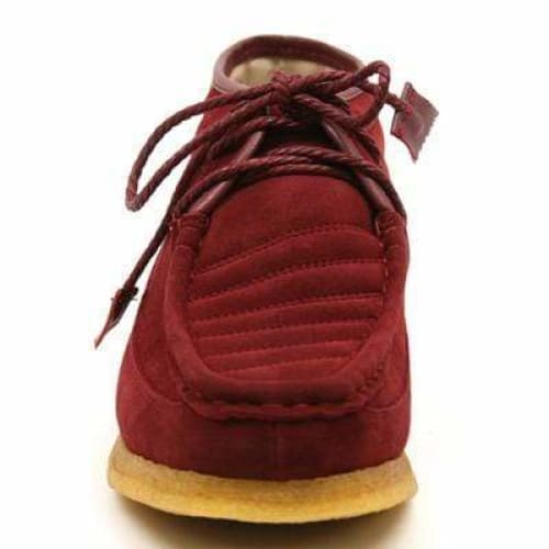 BritiSh Walkers Castle Men’s Burgundy Suede Three - Quarter Lace - Up Shoes – Handcrafted Heritage Classic With Crepe Sole Comfort Shoes by British Walkers – Don't Panic Shoes