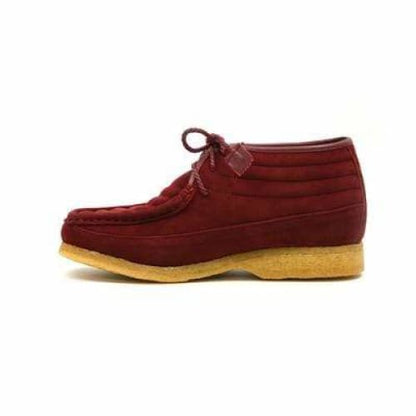 BritiSh Walkers Castle Men’s Burgundy Suede Three - Quarter Lace - Up Shoes – Handcrafted Heritage Classic With Crepe Sole Comfort Shoes by British Walkers – Don't Panic Shoes