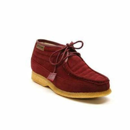 BritiSh Walkers Castle Men’s Burgundy Suede Three - Quarter Lace - Up Shoes – Handcrafted Heritage Classic With Crepe Sole Comfort Shoes by British Walkers – Don't Panic Shoes