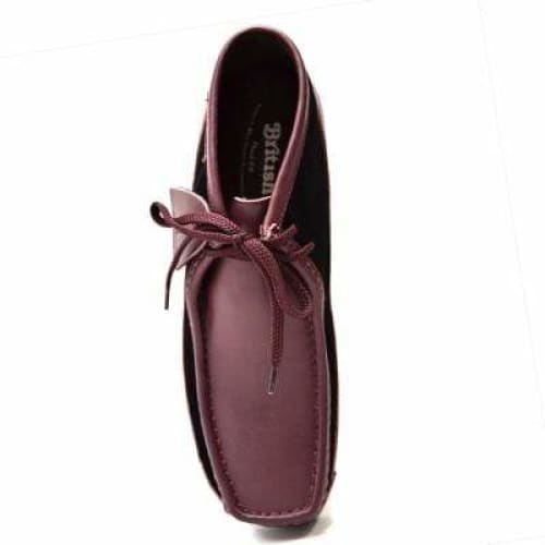 British Walkers New Castle Wallabee Boots Men's Plum Leather and Suede