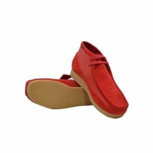 British Walkers New Castle Wallabee Boots Men’s Red Suede
