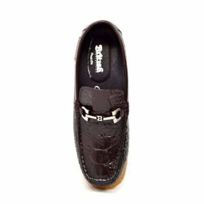 British Walkers Chain Men's Brown Crocodile Leather Slip On Loafers Shoes by British Walkers – Don't Panic Shoes