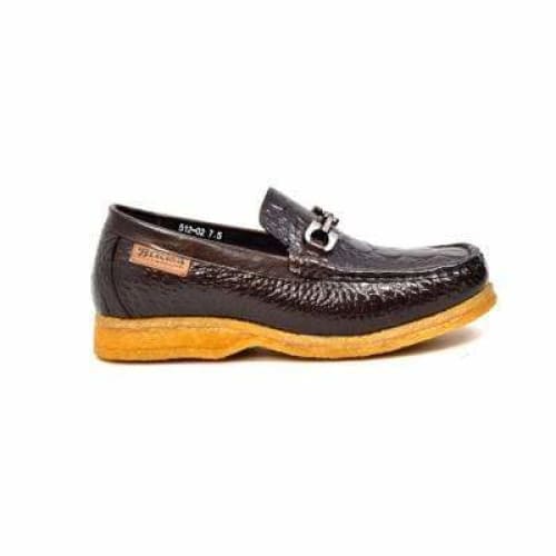 British Walkers Chain Men's Brown Crocodile Leather Slip On Loafers Shoes by British Walkers – Don't Panic Shoes