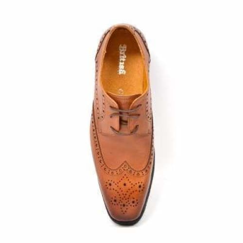 British Walkers Charles Men's Cognac Leather Wing Tips Shoes by British Walkers – Don't Panic Shoes