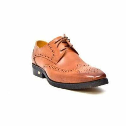 British Walkers Charles Men's Cognac Leather Wing Tips Shoes by British Walkers – Don't Panic Shoes