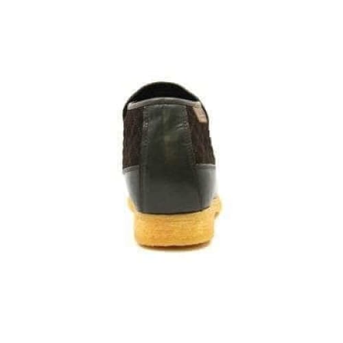 British Walkers Checkers Men's Brown Leather And Suede Slip Ons Shoes by British Walkers – Don't Panic Shoes