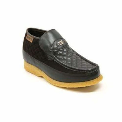 British Walkers Checkers Men's Brown Leather And Suede Slip Ons Shoes by British Walkers – Don't Panic Shoes