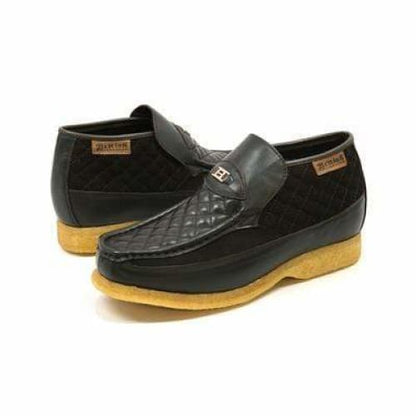 British Walkers Checkers Men's Brown Leather And Suede Slip Ons Shoes by British Walkers – Don't Panic Shoes