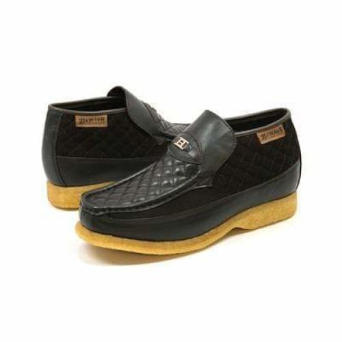British Walkers Checkers Men's Brown Leather And Suede Slip Ons Shoes by British Walkers – Don't Panic Shoes
