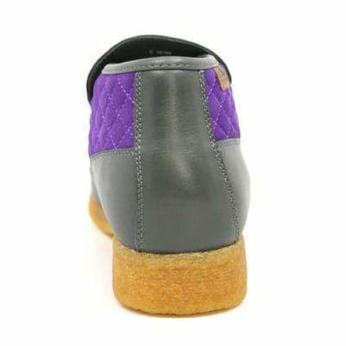 British Walkers Checkers Men’s Gray And Purple Leather Suede