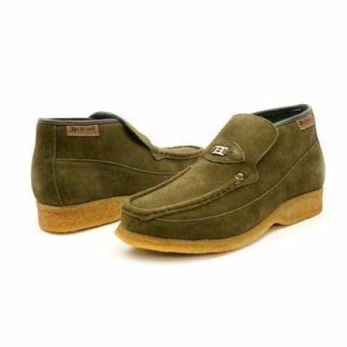 British Walkers Checkers Men's Olive Green Suede Slip Ons Shoes by British Walkers – Don't Panic Shoes
