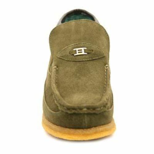 British Walkers Checkers Men's Olive Green Suede Slip Ons Shoes by British Walkers – Don't Panic Shoes