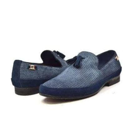 British Walkers Chris Men's Blue Burnished Leather Loafers Shoes by British Walkers – Don't Panic Shoes