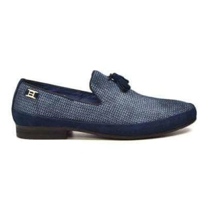 British Walkers Chris Men's Blue Burnished Leather Loafers Shoes by British Walkers – Don't Panic Shoes